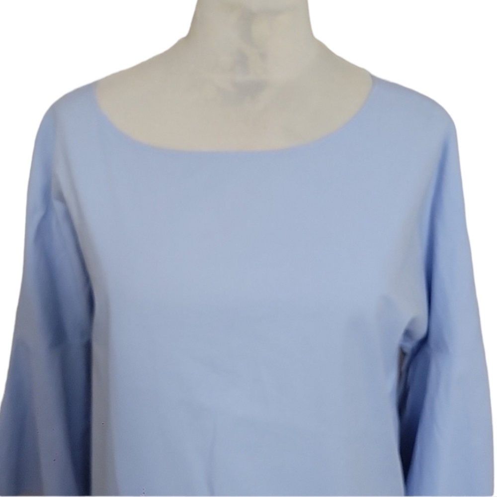 Lord & Taylor Light Blue Cotton Top Flare Sleeves Sz US XLARGE - Picture 3 of 9